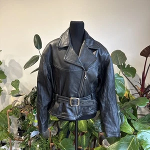 Scarlett Motorcycle Marlon Brando Women’s Lamb Leather Biker Jacket Size L Soft - Picture 1 of 17