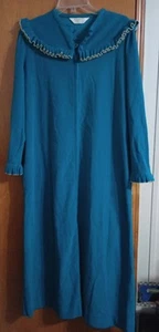 Vintage Kayser Damen Morgenmantel Kleid grün weich Reißverschluss Langarm Gr. L Grannycore  - Bild 1 von 4