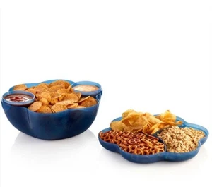 NIP Tupperware Blue Chip N Dip Set Serving Platter 1.5 Gal - Picture 1 of 6