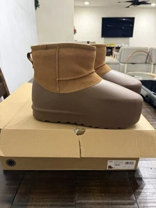 NEU UGG Classic Mini Pumped Formfell Stiefel Slipper Kastanie US Herren 12/Damen 13 - Bild 1 von 18