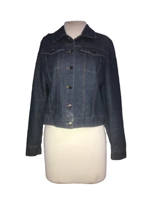 Chaqueta vaquera Chadwick's Boston para mujer mediana de algodón elástico azul denim clásica Foto 1 de 4