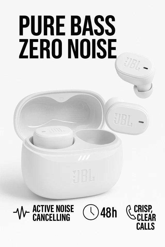 JBL Tune Buds Blanc – True Wireless, ANC, NEUF & OVP - Photo 1/2