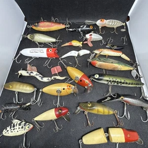Vintage Fishing Lure Lot Glass Eye Tack Eye Top water Ccbco Heddon Assorted 6 - Picture 1 of 7