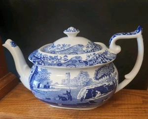 Tetera y Tapa Original SPODE Hecha en Inglaterra Azul Italiana 'Camilla' - Imagen 1 de 10