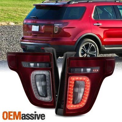 For 2011-2015 Ford Explorer LED Tail Light Sport Package Assembly Dark Red Pair - Image 1 of 4