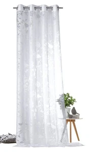 Weckbrodt Shorty Gardine Ösenschal 140x225cm Ösen Fertigvorhang Ausbrenner Blume - Bild 1 von 5