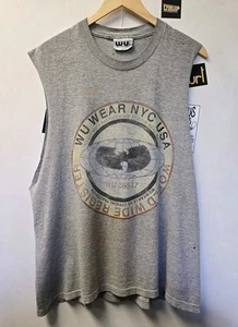 Vtg WU WEAR NYC USA Worldwide Reguster CHOPPED T Shirt L Wu-Tang Clan Rap - Picture 1 of 18