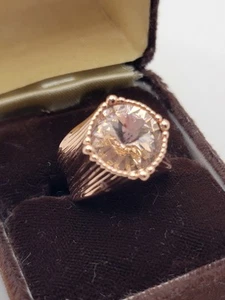 MIMCO ROSE GOLD COCKTAIL RING WITH MORGANITE CRYSTALS Sz US6 or UK L 1/2 - Picture 1 of 7