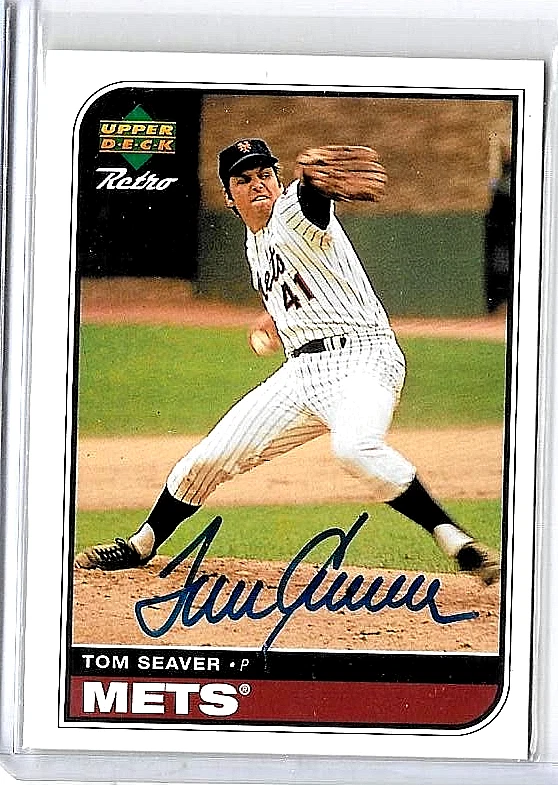 TOM SEAVER 1998 UD RETRO SIGNO DE LOS TIEMPOS CERTIFICADO AUTÓGRAFO METS Foto 1 de 1