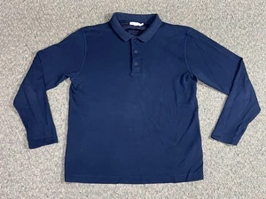 Sunspel Poloshirt Herren Gr. Medium Langarm Waffelstrick dunkelblau Baumwolle - Bild 1 von 14