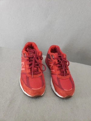 Zapatillas deportivas New Balance 990v5 para niños 6 rojas de gamuza con cordones para correr Foto 1 de 4
