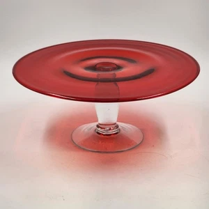 IKEA EKTAD Rojo Rubí Intermitente Soporte para Pasteles 13" Tapa de Vidrio Transparente 5" Base de Pedestal - Imagen 1 de 12
