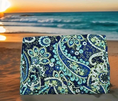 LG 13 X 27 VERA BRADLEY Rhythm & Blues Multi-compartment Cosmetic Jewelry Travel - Image 1 of 4
