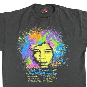 Vintage Jimi Hendrix Paint Splatter Graphic T Shirt Mens L Zion Rootswear - Picture 1 of 8
