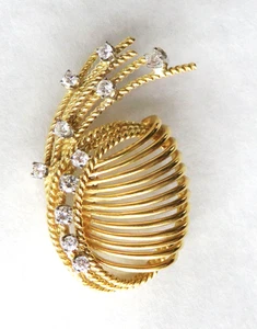 SCHÖNE 18K GOLD & DIAMANT "G" KORB BROSCHE - Bild 1 von 4