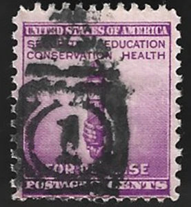 Scott#901 3c Torch of Freedom with Numeral "1" Cancel (A-3) - Bild 1 von 2