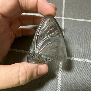 Statuina vintage Lalique falena o ala di farfalla vetro dipinta a mano così com'è - Foto 1 di 13