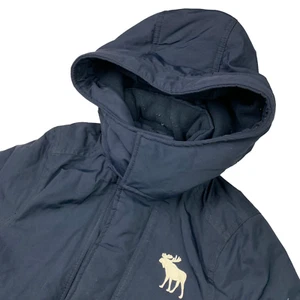 Abercrombie & Fitch Kid's Full Zip Insulated Hooded Jacket Navy • Youth Medium - Picture 1 of 11
