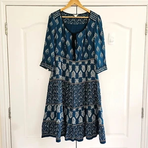 Vestido Hippie Indio Étnico Monzón Reino Unido 16 Estampado Floral Midi Festival Afgano Boho - Imagen 1 de 11