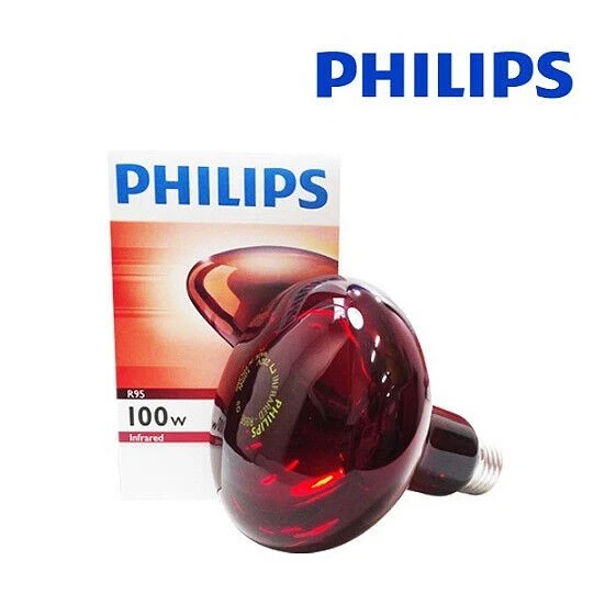 Philips Infrared Lamp 100W 220V R95 E26 E27 Light Heat Massage Skin Care Bulbs - Image 1 of 1