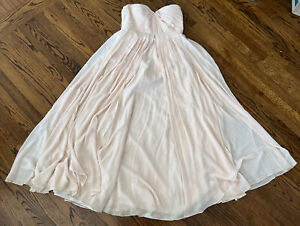 Jenny Yoo Size 12 Bridesmaid Dress Formal Prom Gown Blush Pink Strapless Organza