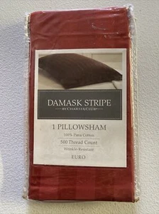 Charter Club Damaststreifen, Standard Kissenbezug, 500 TC, rot 👍 - Bild 1 von 3