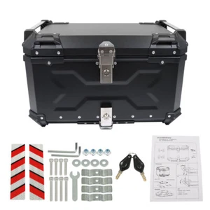 65L equipaje de motocicleta impermeable caja trasera scooter maletero estuche superior negro - Imagen 1 de 19