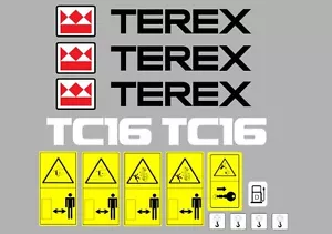 Terex TC16 Bagger-Abziehbilder - Bild 1 von 1
