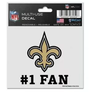 WinCraft New Orleans Saints "#1 Fan" Mehrzweck Vinyl Aufkleber - Bild 1 von 1