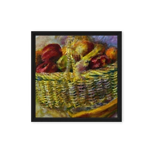 Framed canvas "Still Life with Basket" - Picture 1 of 4