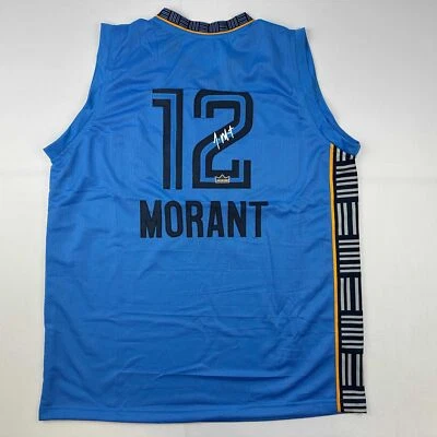 Facsimile Autographed Ja Morant Memphis Light Blue Reprint Jersey Size Men's XL - Image 1 of 4