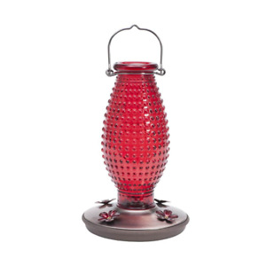 Perky-Pet Red Hummingbird Hanging Nectar Feeder Glass 16 Oz. Capacity 4 Ports