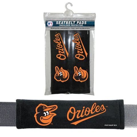 2PC MLB Baltimore Orioles Car Truck Bag Seat Belt Pads / Shoulder Pads Covers Cover