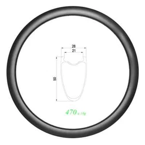 700C 50mm tief 28mm breit Drahtreifen Tubeless Gravel Rennrad Carbon Felge 24 28 32H - Bild 1 von 5