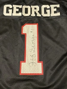 jeff george auto LA Screen Print Falcons Jersey M Signing Photo Included - Picture 1 of 11