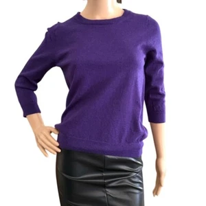 J Crew Womens Purple Merino Wool Sweater Size S-M with FLAWS - Picture 1 of 13