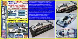 ANEXO DECAL 1/43 PORSCHE 962 C1 BELL STUCK HOLBERT LEMANS 1986 (01) - Picture 1 of 1