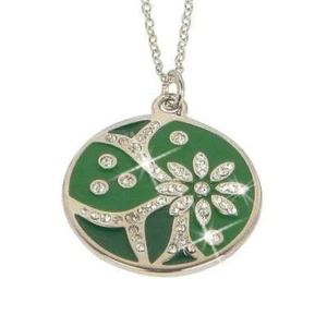 COLLANA Byblos Gioielli Romantic Pendente Acciaio Smalto Verde e strass 90393 - Foto 1 di 1