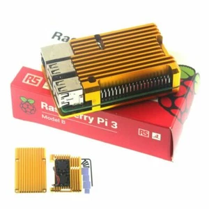 For Raspberry Pi 3 Model B+ Cooling Shell Metal Alloy Aluminum Case Radiator Fan - Picture 1 of 14