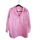 H&M Barbie Pink Button UP Jacket Size XL 100% Cotton Lightly Padded Collared