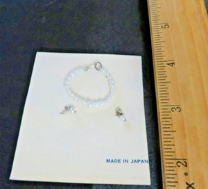 Beautiful Vintage Doll "pearl" necklace & earrings, Barbie, Cissette & ? #678 - Picture 1 of 1