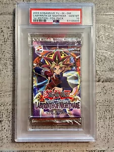 Yu-Gi-Oh! Labyrinth of Nightmare 1st Edition Booster Pack PSA 10 Mint - Picture 1 of 7
