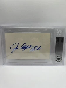 Jim Catfish Hunter Signed Index Card Beckett Auto - Picture 1 of 2
