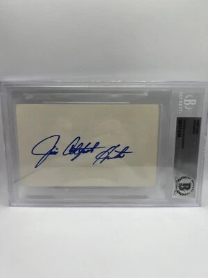 Jim Catfish Hunter Signed Index Card Beckett Auto - Image 1 of 2