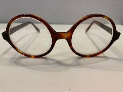 Vintage Foremost Tortoise Brown Round Frames Eyeglasses 5 1/2 USA  - Image 1 of 4