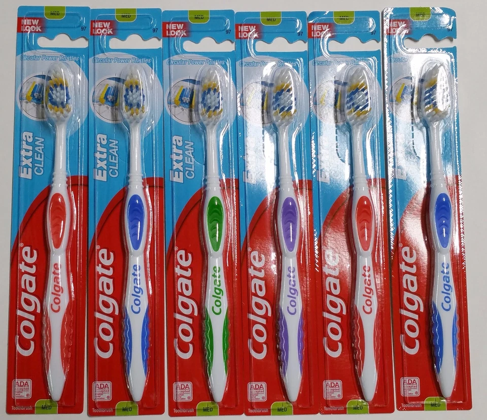 6 Colgate Toothbrush Extra Clean Full Head MEDIUM Bristles Toothbrushes #97 - Image 1 of 1