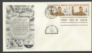 #1145-29 4c Boy Scout FD Cubierta con Cachet Fleetwood y FDC en Par - Imagen 1 de 1