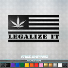 Weed Leaf Legalize It US Flag Vinyl Decal Sticker - Pot Marijuana Car Window CBD