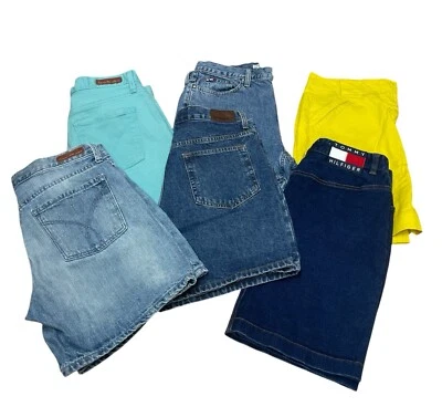 Lot Of 6 Calvin Klein Tommy Hilfiger Jean Shorts Skirts Size 8/10  Waist 30” - Image 1 of 4