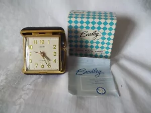 Vintage Bradley Aufzieh Analog Reisewecker Klappetui JAPAN mit Box - Bild 1 von 9